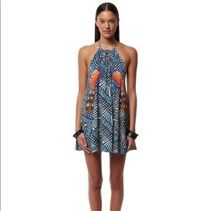 🦚 Mara Hoffman Peacock Halter Swim Cover Up Dress L